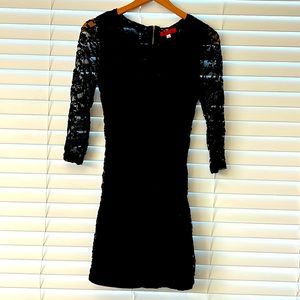 Black lace mini dress